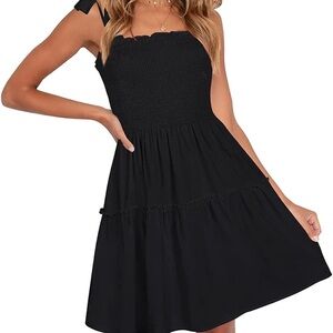 ZESICA Elegant Black Tie Sleeve Dress